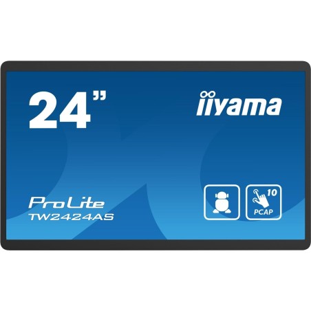 iiyama ProLite TW2424AS-B1, Projected Capacitive, 10 TP, Full HD, USB, USB-C, Ethernet, Android, schwarz Touchmonitor (Seitenve