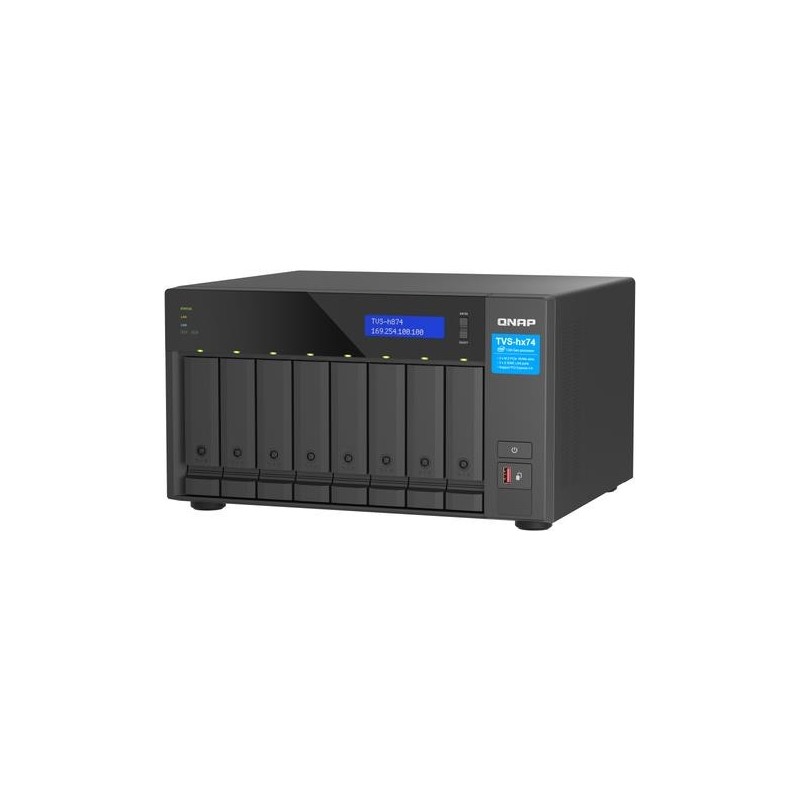 QNAP TVS-h874T - NAS-Server - 8 Schächte - SATA 6Gb/s - RAID JBOD, 0, 1, 5, 6, 10, 50, 60 - RAM 64GB - 2,5 Gigabit Ethernet - i