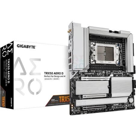 Gigabyte TRX50 AERO D Mainboard AMD TRX50 sTR5 E-ATX 1TB DDR5 Wi-Fi 7 10GbE LAN (TRX50 AERO D)