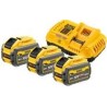 DEWALT Starter-Set 3xAkku 54V/162 Wh - Technische Daten:|Akku-Spannung und -Kapazität: 54 bzw. 18 Volt mit max. 9,0 Ah|Akku-Lei