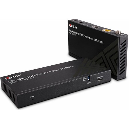 LINDY - Sender und Empfänger - KVM / Audio / USB / Infrarot / Netzwerk-Extender - HDBaseT, HDMI, USB 2,0 - über CAT 6 - bis zu