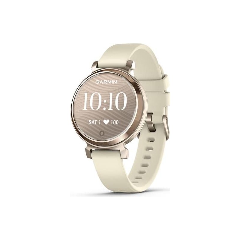 Garmin Lily 2 - Cream Gold - intelligente Uhr mit Band - Silikon - Coconut - Handgelenkgröße: 110-175 mm - einfarbig - Bluetoot