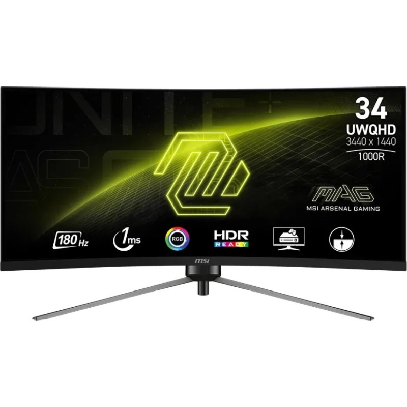 MSI MAG 345CQRDE Curved Gaming Monitor 86 cm (34") - UWQHD, VA, HDMI, DisplayPort, 1ms, 180Hz [Energieklasse F] (9S6-3DD14H-003