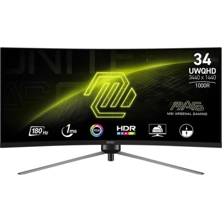 MSI MAG 345CQRDE Curved Gaming Monitor 86 cm (34") - UWQHD, VA, HDMI, DisplayPort, 1ms, 180Hz [Energieklasse F] (9S6-3DD14H-003