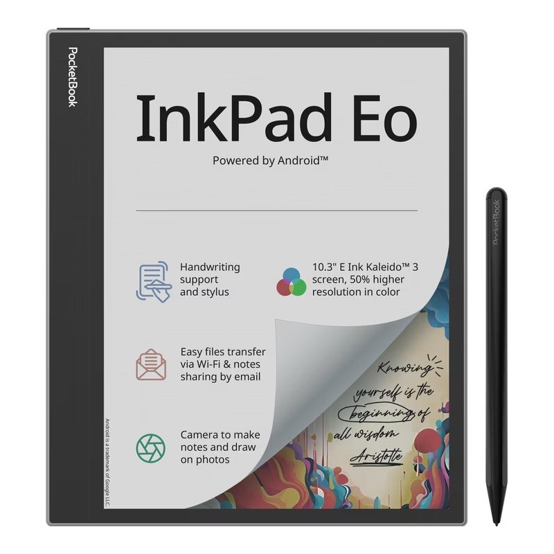 Pocketbook InkPad Eo E-Reader - Mist Grey - 10.3" Farbdisplay - Stylus-Unterstützung
