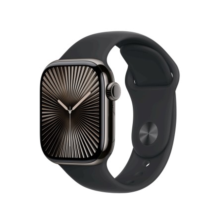 Apple Watch Series 10 GPS + Cellular 42mm Slate Titanium Case mit Black Sport Band - M/L (MWXH3QF/A)