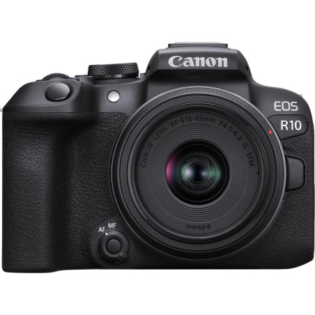 Canon EOS R10 + RF-S 18-45mm F4.5-6.3 IS STM MILC 24,2 MP CMOS 6000 x 4000 Pixel Schwarz (5331C010)