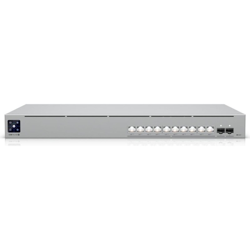 Ubiquiti 1U, professional-grade EtherlightingT PoE+++ switch with (10) 10 GbE and (2) 10G SFP+ ports. (USW-PRO-XG-10-POE)