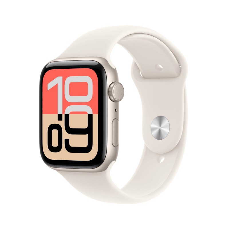 Apple Watch SE 3 Aluminium 44mm Polarstern (Sportarmband polarstern) S/M (MEHG4ZR/A)