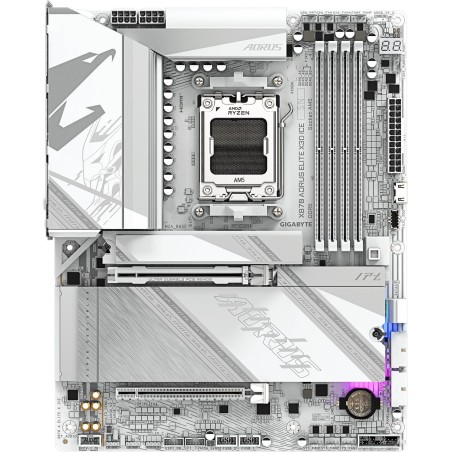 Gigabyte AORUS X870 ELITE X3D ICE - Motherboard - ATX - Socket AM5 - AMD X870 Chipsatz - USB-C 3.2 Gen 2x2, USB4, USB 3.2 Gen 1