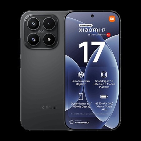Xiaomi 17 5G Smartphone 12 GB RAM 512 GB Schwarz 6,3" OLED Display