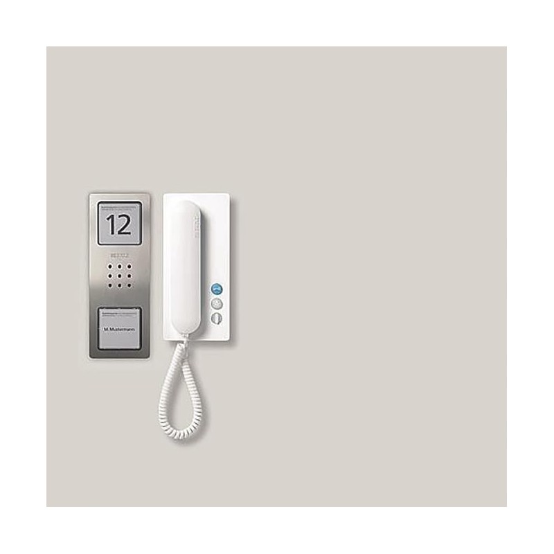 Siedle SET CA 812-1 E/W. Übertragungstechnik: Verkabelt. Produktfarbe: Edelstahl, Weiß, Platzierung: Wand (210008738-00)