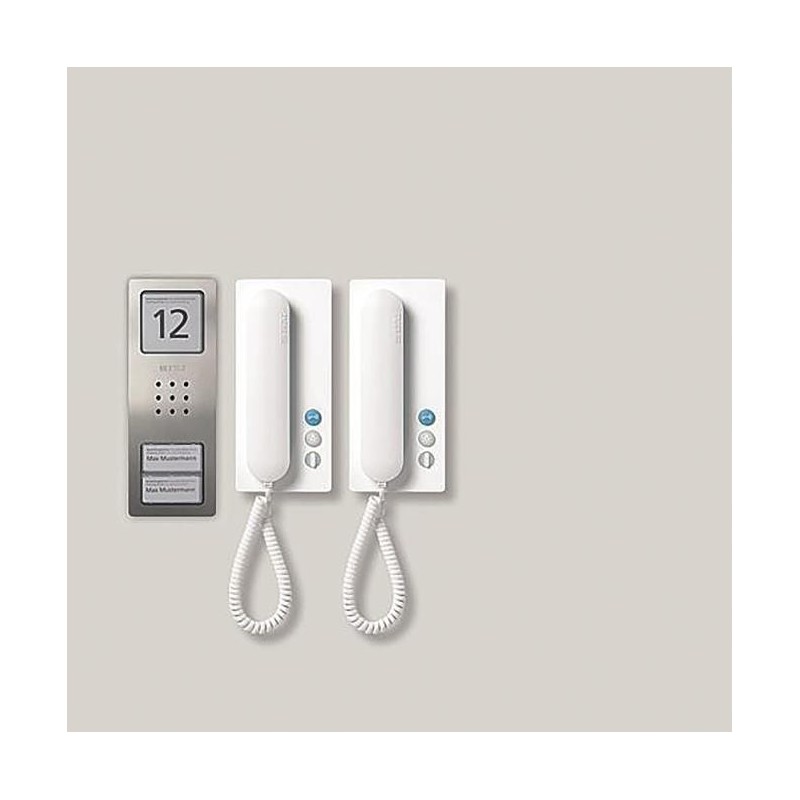 Siedle SET CA 812-2 E/W. Übertragungstechnik: Verkabelt. Produktfarbe: Edelstahl, Weiß, Platzierung: Wand (210008739-00)