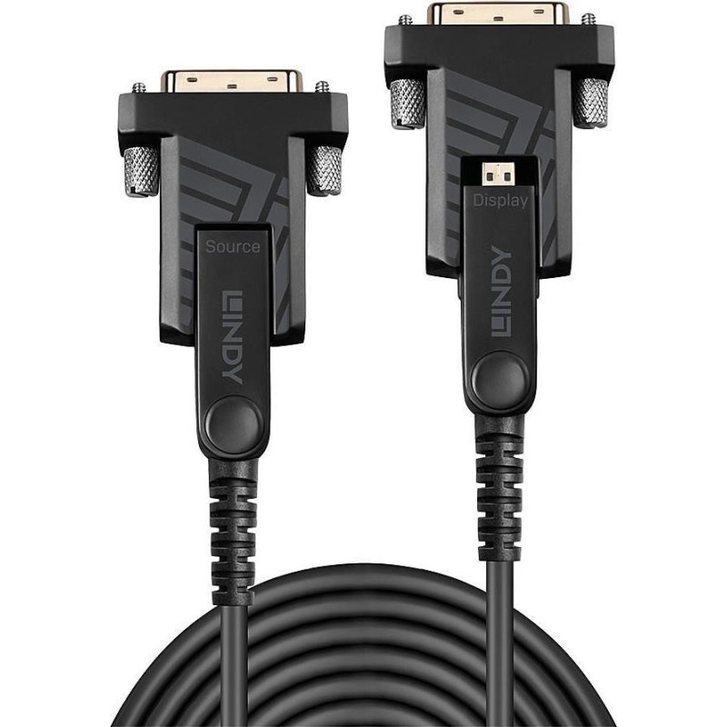 Lindy - HDMI mit Ethernet Kabelset - mikro HDMI (M) bis mikro HDMI (M) - 40,0m - Hybrid Kupfer/Kohlefaser - Schwarz - 4K Unters