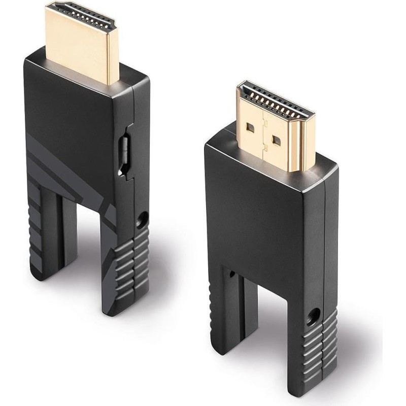 Lindy - HDMI-Kabel - HDMI / DVI - 50,0m - Geschützter Hybridkupfer/Faseroptik - Schwarz - rund, 4K Unterstützung (38324)