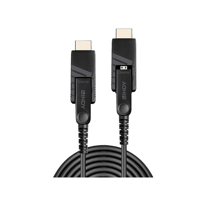 Lindy - HDMI mit Ethernet Kabelset - mikro HDMI (M) bis mikro HDMI (M) - 70,0m - Hybrid Kupfer/Kohlefaser - Schwarz - 4K Unters