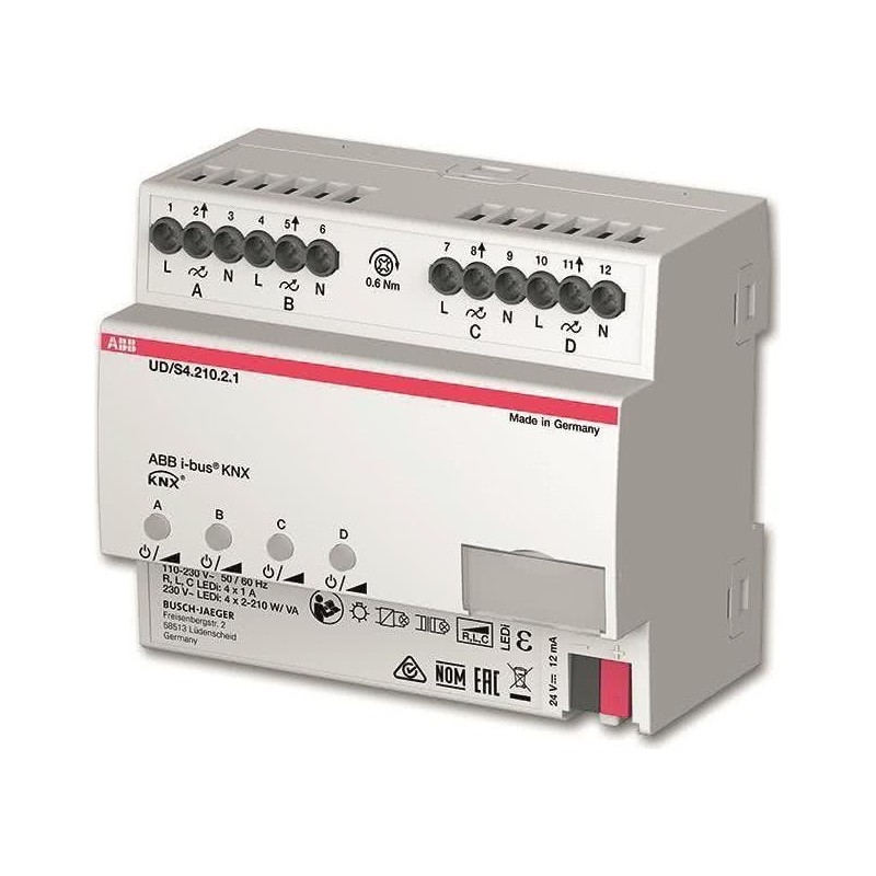 Busch-Jaeger KNX-LED-Dimmer 4x210W/VA REG UD/S4.210.2.1 (2CKA006197A0047)