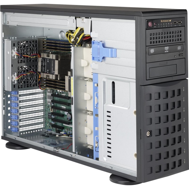 Supermicro SC745 BAC-R1K23B-SQ - Tower - 4U - Erweitertes ATX - SATA/SAS - Hot-Swap 1200 Watt - Schwarz - USB