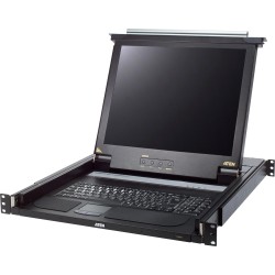 KVM ATEN CL1000M-ATA, Slideaway-43,18cm-(17")-LCD-Konsole, mit beleuchteter Tastatur (US-Layout), für 48,26cm-(19")-Schrank (CL