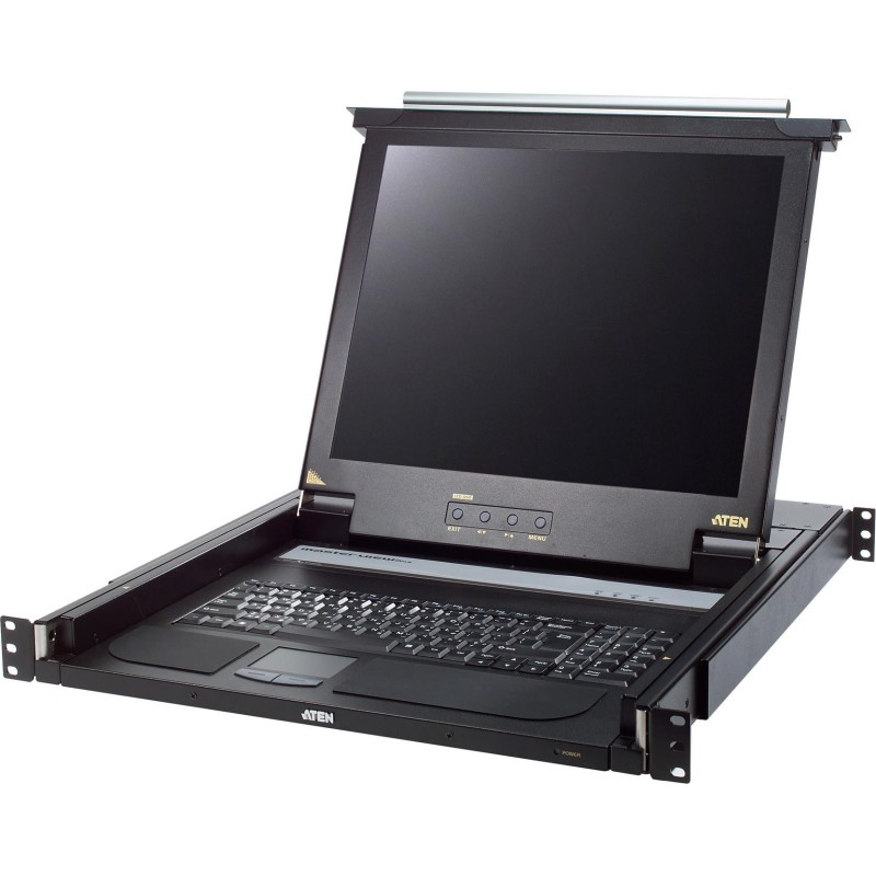KVM ATEN CL1000M-ATA, Slideaway-43,18cm-(17")-LCD-Konsole, mit beleuchteter Tastatur (US-Layout), für 48,26cm-(19")-Schrank (CL