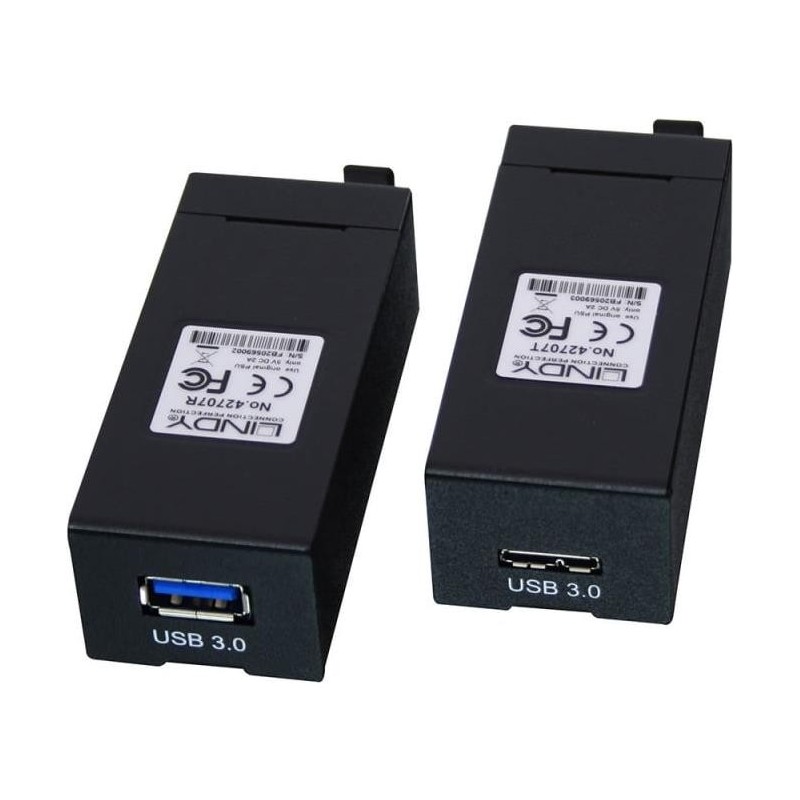 LINDY USB 3.1 Gen1 Fibre Optic Extender (Transmitter and Receiver units) - USB-Erweiterung - USB 3.0, USB 3.1 - bis zu 400 m