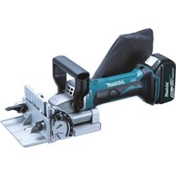 Makita DPJ180 - Flachdübelfräse - schnurlos - 100 mm - 2 Akkus - 18 V (DPJ180RTJ)