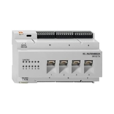 Rutenbeck SR 10TX GB - Switch - 10 x 10/100/1000 - an DIN-Schiene montierbar (23510505)