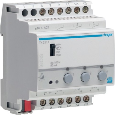 Schalt-/Dimmaktor 3fach 1-10V TX211A (TX211A)