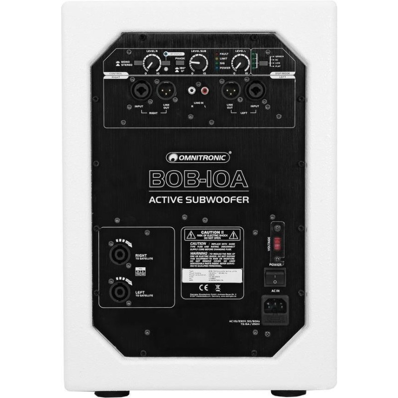 Omnitronic BOB-10A - 300 W - Aktiver Subwoofer - 45 - 250 Hz - 100 dB - 25 cm - 25,4 cm (10" ) (11038871)