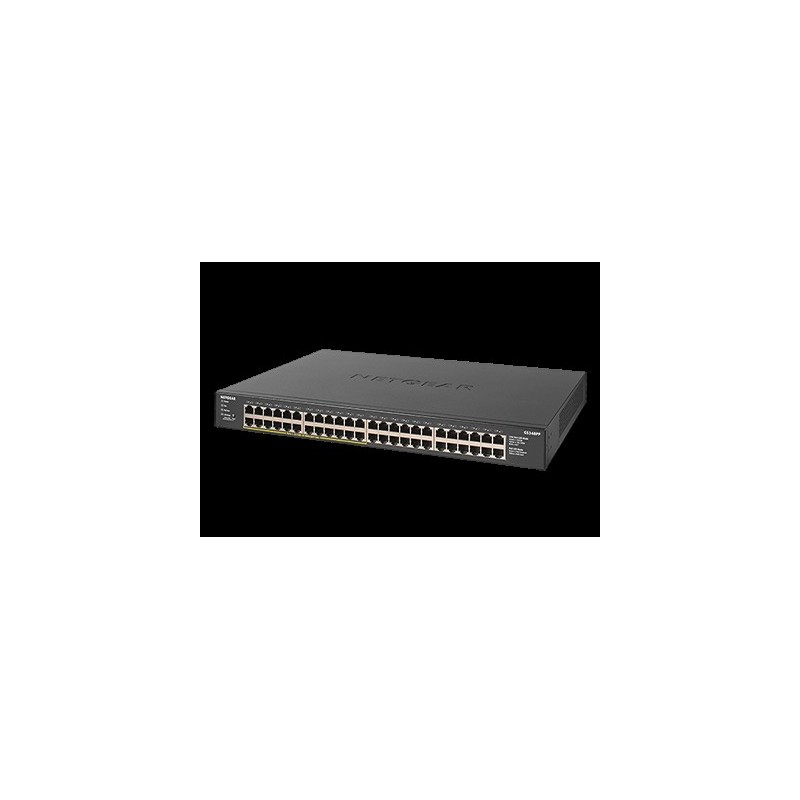 NETGEAR GS348PP - Switch - unmanaged - 48 x 10/100/1000 (24 PoE+) - Desktop, an Rack montierbar - PoE+ (380 W) (GS348PP-100EUS)