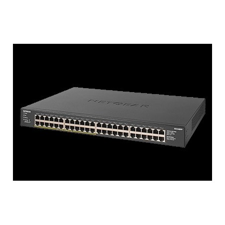 NETGEAR GS348PP - Switch - unmanaged - 48 x 10/100/1000 (24 PoE+) - Desktop, an Rack montierbar - PoE+ (380 W) (GS348PP-100EUS)