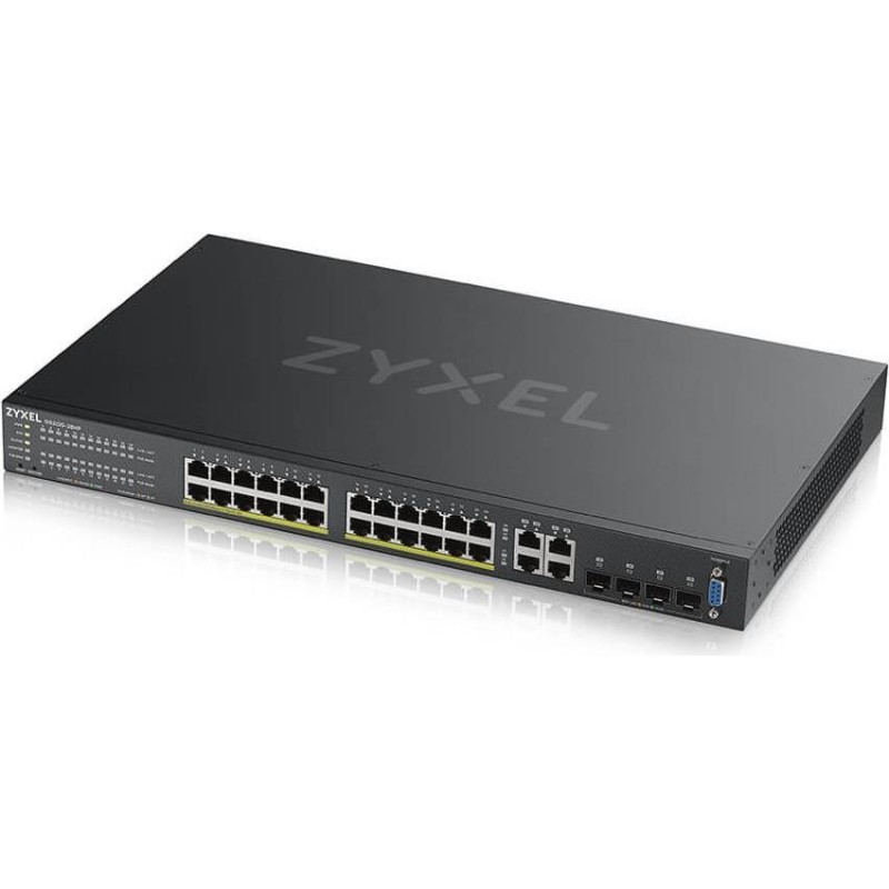 Zyxel GS2220-28HP - Switch - managed - 24 x 10/100/1000 (PoE+) + 4 x Kombi-Gigabit-SFP - an Rack montierbar - PoE+ (375 W) (GS2