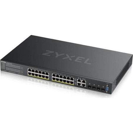 Zyxel GS2220-28HP - Switch - managed - 24 x 10/100/1000 (PoE+) + 4 x Kombi-Gigabit-SFP - an Rack montierbar - PoE+ (375 W) (GS2