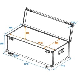 ROADINGER Universal-Transport-Case 120x40cm mit Rollen (30126730)