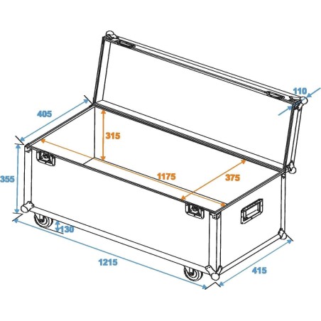ROADINGER Universal-Transport-Case 120x40cm mit Rollen (30126730)