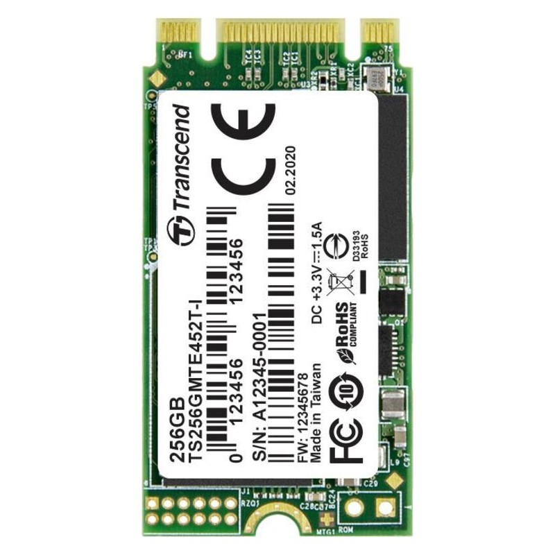 Transcend MTE452T-I M.2 256 GB PCI Express 3.1 3D NAND NVMe (TS256GMTE452T-I)