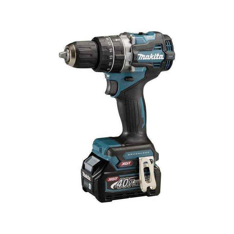 Makita - Bohrhammer/Treiber - schnurlos - 2 Geschwindigkeiten - Bohrfutterschlüssel 13 mm - 64 N·m - 2 Akkus, Ladegerät enthalt
