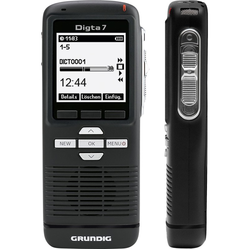 Grundig Digta 7 Stand-Alone Kit - Diktiersystem (ohne PC-Anbindung) - Interner Speicher & Flash-Karte Schwarz (KDC7020I31)