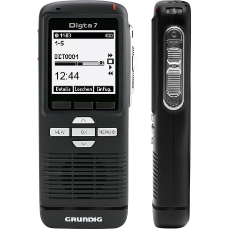 Grundig Digta 7 Stand-Alone Kit - Diktiersystem (ohne PC-Anbindung) - Interner Speicher & Flash-Karte Schwarz (KDC7020I31)