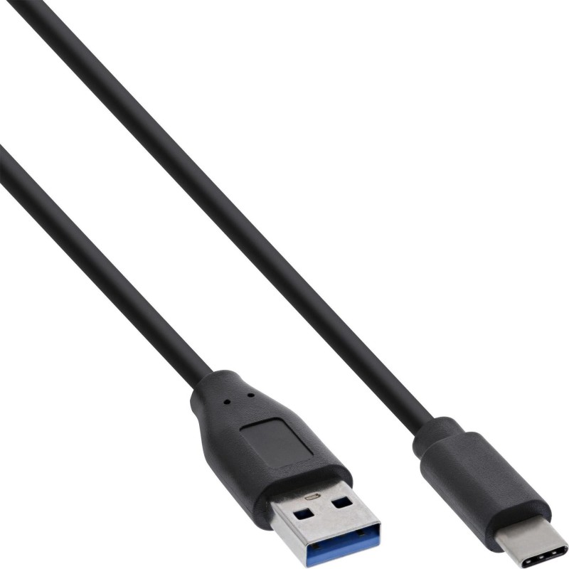 InLine - USB-Kabel - 24 pin USB-C (M) zu USB Typ A (M) - USB 3,2 Gen 2 - 2,4 A - 1,0m - Schwarz (Packung mit 70) (B-35711)