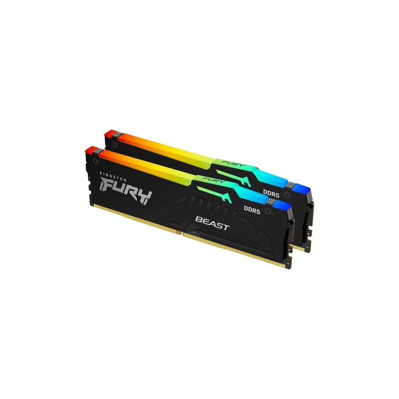 Kingston FURY Beast RGB - DDR5 - Kit - 16 GB: 2 x 8 GB - DIMM 288-PIN - 5600 MHz / PC5-44800 - CL40 - 1.25 V - ungepuffert - on
