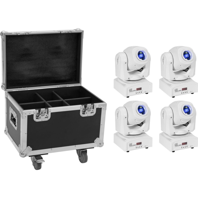 EUROLITE Set 4x LED TMH-S60 Moving-Head-Spot ws + Case (20000956)
