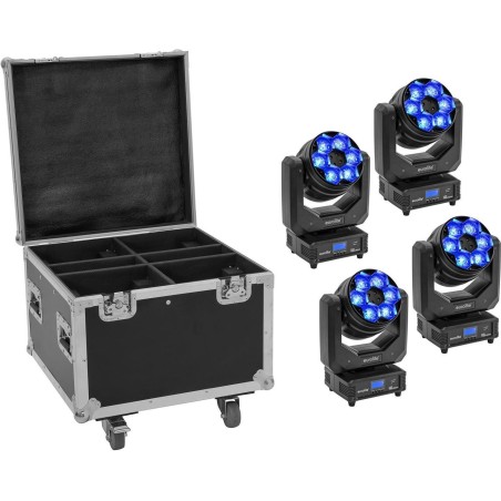 EUROLITE Set 4x LED TMH-H240 Beam/Wash/Flowereffekt + Case (20000969)