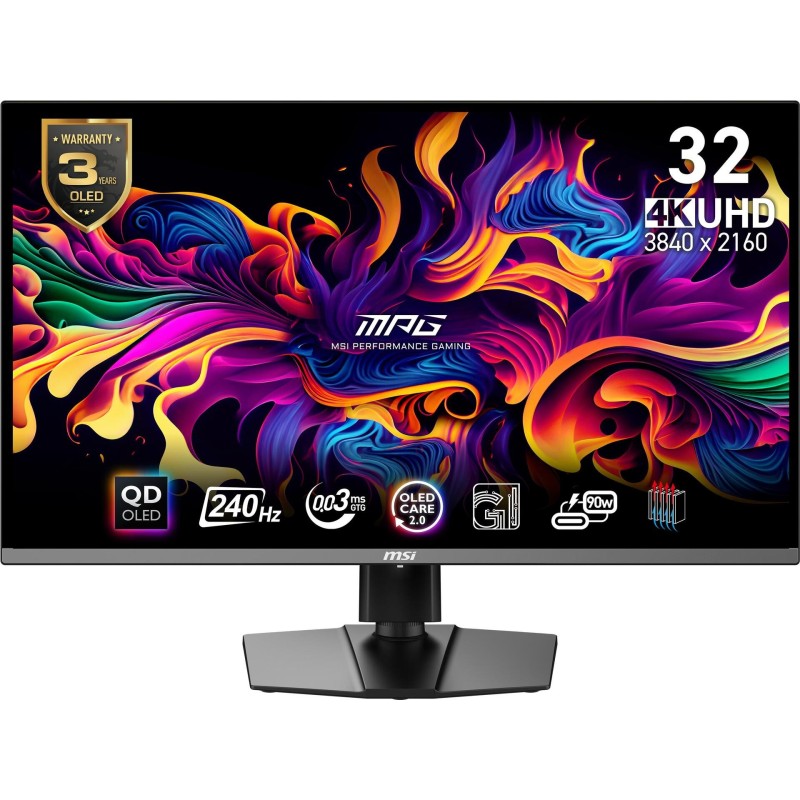 MSI MPG 321URXDE QD-OLED Computerbildschirm 80 cm (31.5") 3840 x 2160 Pixel 4K Ultra HD QDOLED Schwarz (9S6-3DD29A-006)