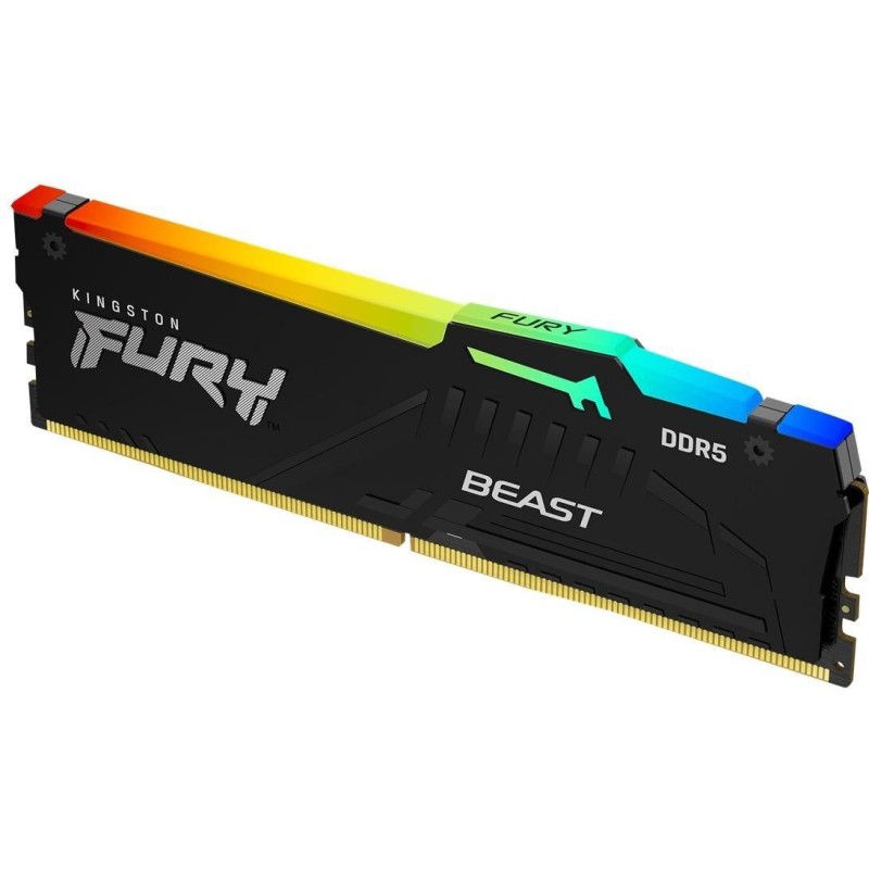 Kingston FURY Beast RGB - DDR5 - Modul - 16GB - DIMM 288-PIN - 6000 MHz / PC5-48000 - CL30 - on-die ECC - Schwarz (KF560C30BBEA