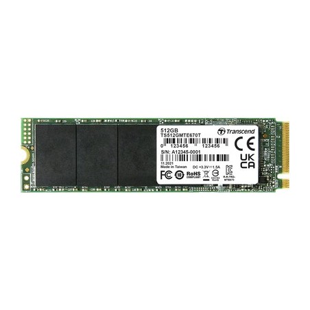 Transcend MTE670T M.2 512 GB PCI Express 3.0 NVMe 3D NAND (TS512GMTE670T)