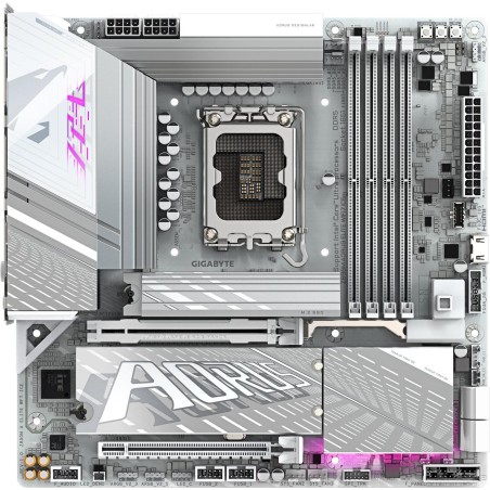 GIGABYTE AORUS Z890M ELITE WIFI7 ICE - Motherboard - micro ATX - LGA1851-Sockel - Z890 Chipsatz - USB4, USB-C 3,2 Gen2, USB 3,2