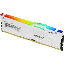 Kingston FURY Beast RGB - DDR5 - Modul - 16GB - DIMM 288-PIN - 6000 MHz / PC5-48000 - CL30 - on-die ECC - weiß (KF560C30BWEA-16
