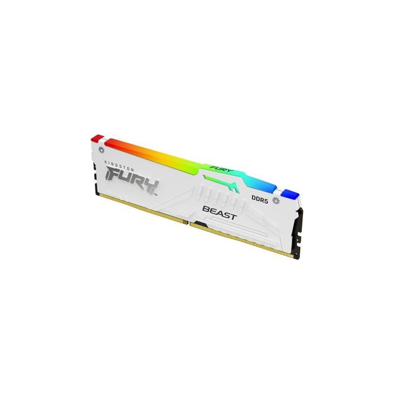 Kingston FURY Beast RGB - DDR5 - Modul - 16GB - DIMM 288-PIN - 6000 MHz / PC5-48000 - CL30 - on-die ECC - weiß (KF560C30BWEA-16