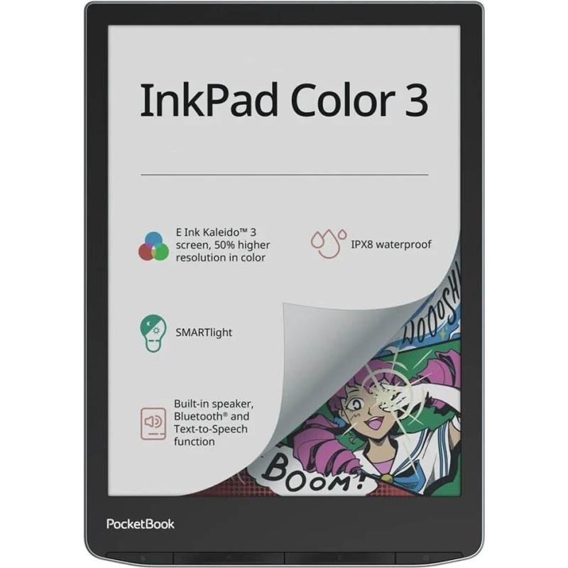 PocketBook InkPad Color 3 - 19,8 cm (7.8") - E-Tinte Kaleido - 1404 x 1872 Pixel - 4096 Farben - 702 x 936 Pixel - ACSM - AZW -